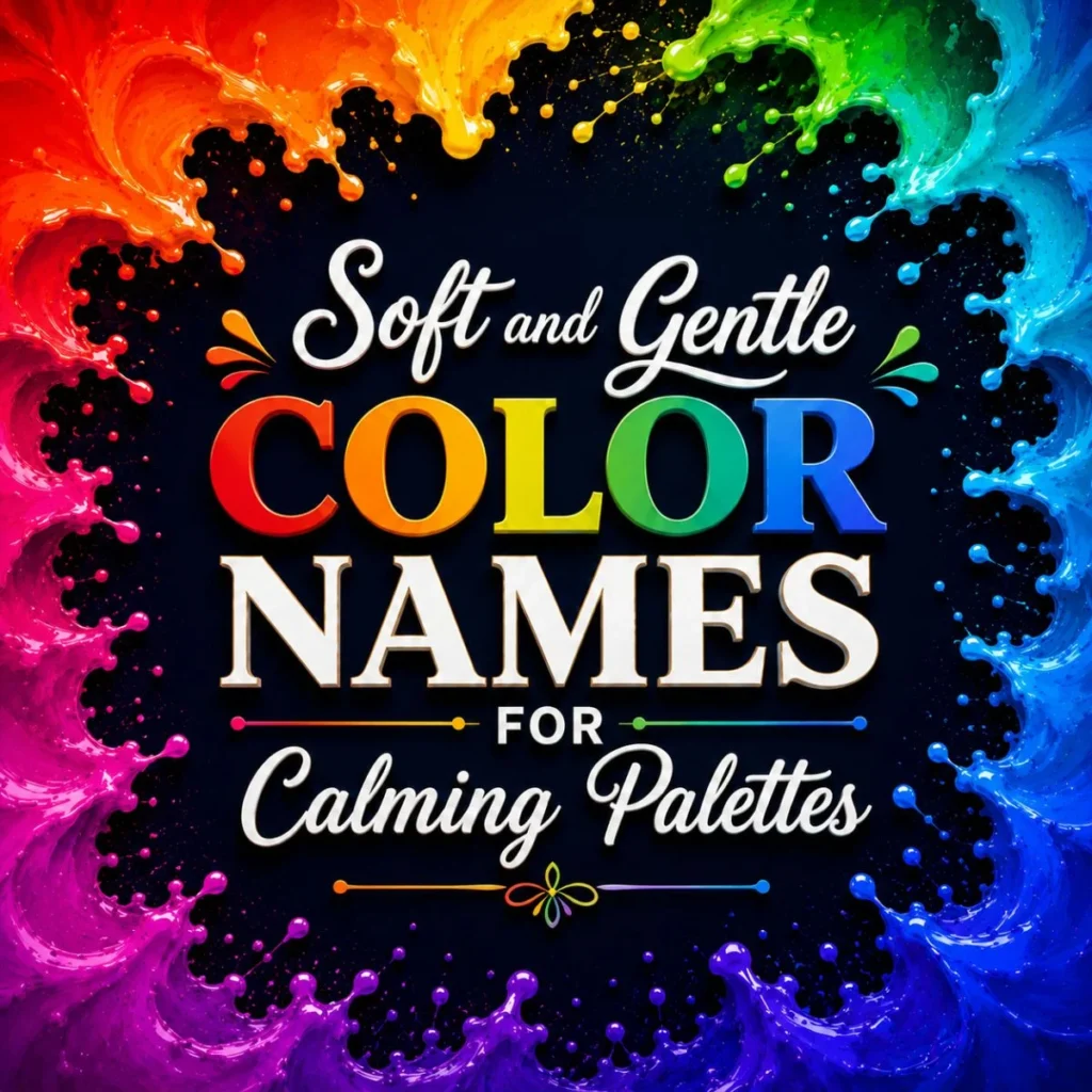 Soft and Gentle Color Names for Calming Palettes