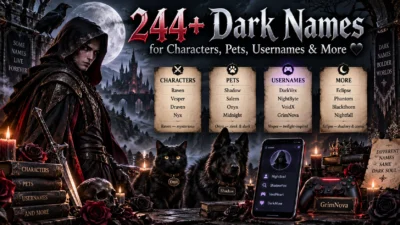 244+ Dark Names for Characters, Pets, Usernames & More 🖤