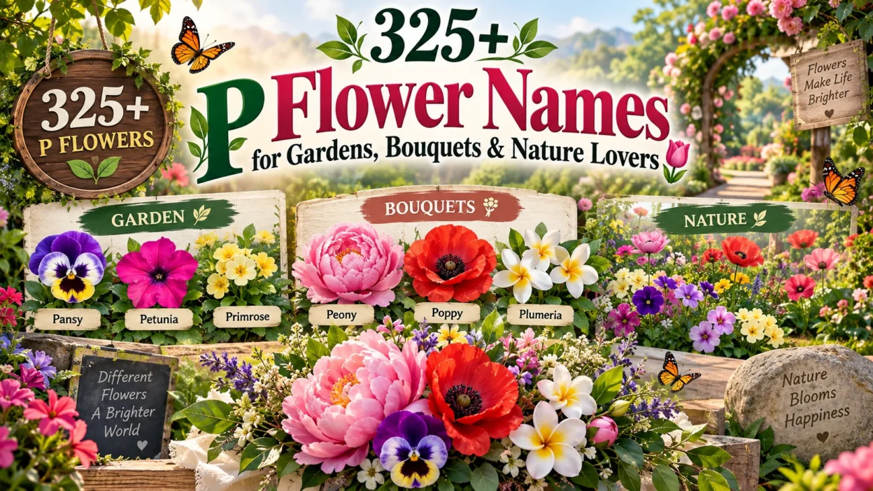 325+ P Flower Names for Gardens, Bouquets & Nature Lovers🌷