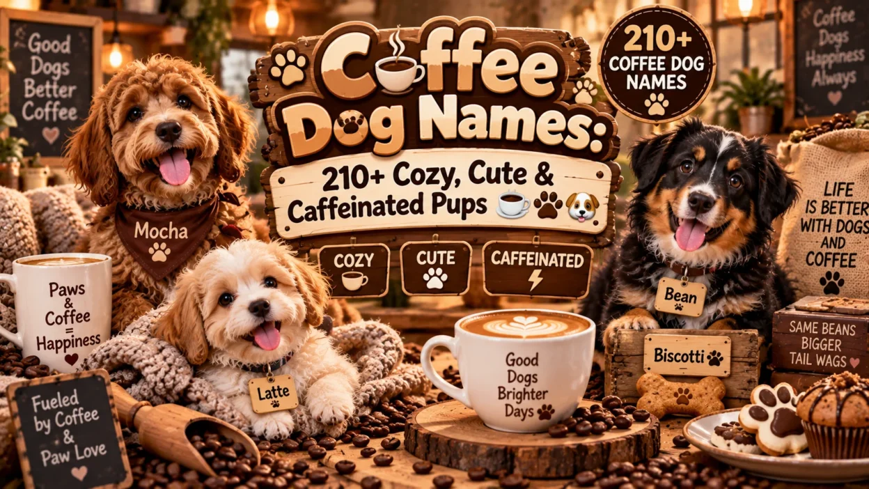 Coffee Dog Names: 210+ Cozy, Cute & Caffeinated Pups☕🐾🐶