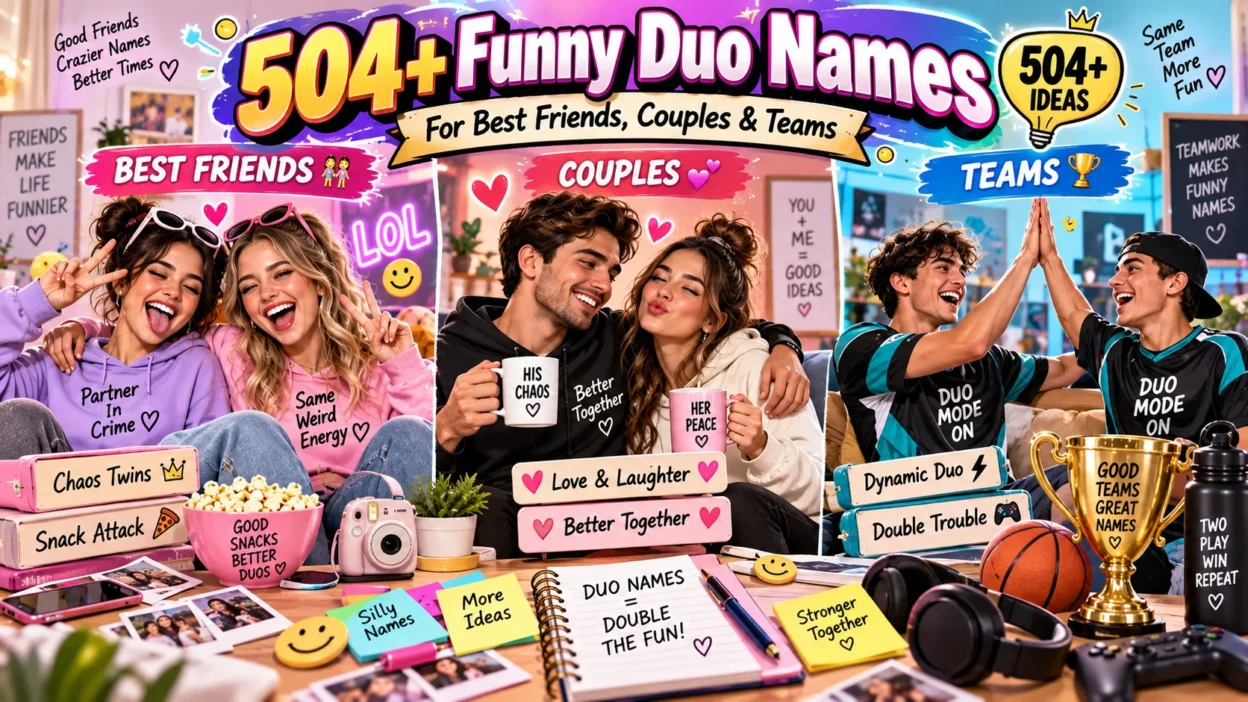 Funny Duo Names for Best Friends, Couples & Teams💕🤪