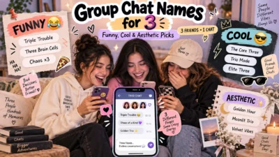 Group Chat Names for 3 Funny, Cool & Aesthetic Picks