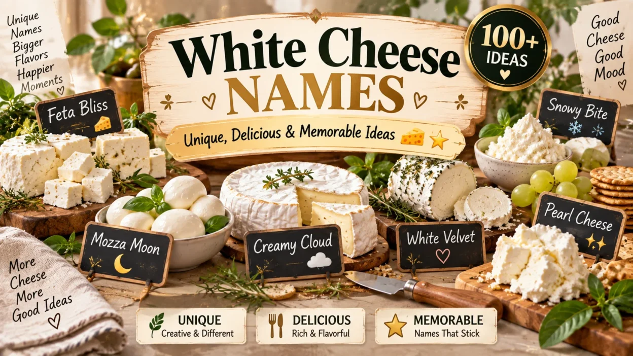 White Cheese Names Unique, Delicious & Memorable Ideas 🧀🌟